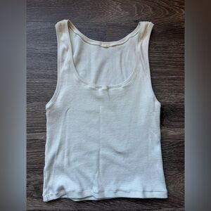 SKIMS Bone White Ribbed Tank Top (M)